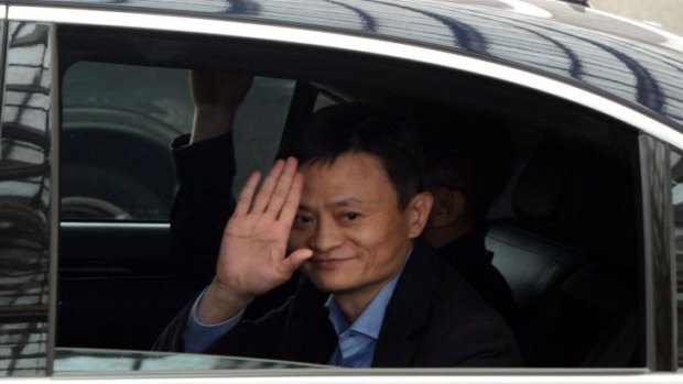 A good day at the office ... shares soared after Alibaba's trading debut on Friday making founder Jack Ma a cool $11.53 billion.