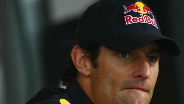 Mark Webber attends the drivers' press conference for the German Grand Prix.