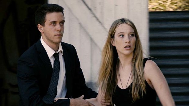 Teachers pets: Angry students Anthony (Ashley Zukerman) and Natalie (Sophie Lowe) consider their next move in the local thriller Blame.