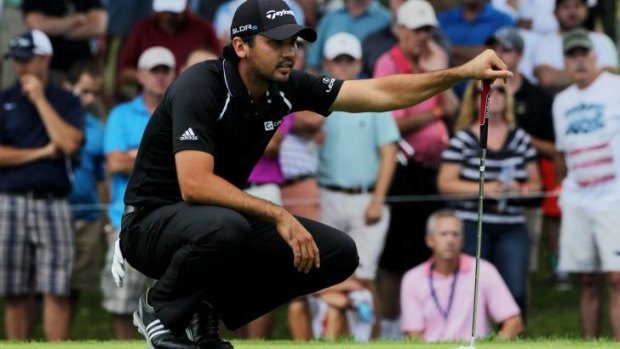Quiet back nine: Jason Day slipped from the lead.
