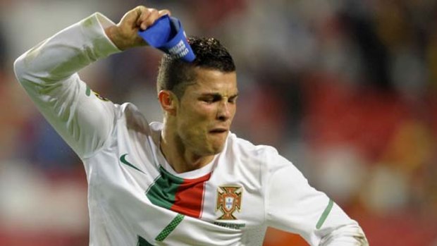 Cristiano Ronaldo celebrates during Portugal's 4-0 drubbing of world champions Spain.