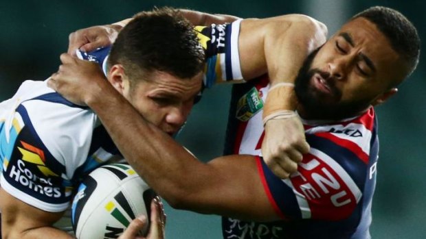 Michael Jennings battled injury in the Roosters' gritty win over the Titans.