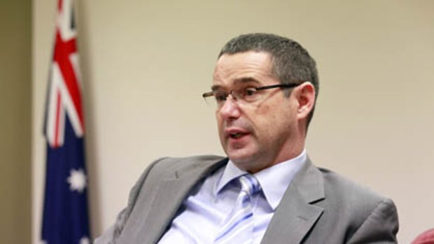 Communications Minister Stephen Conroy in his Sydney office.