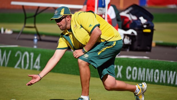 Unflappable ... Matt Flapper performed well under pressure in the men's triples at Kelvingrove Lawn Bowls Centre.