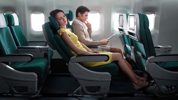 More legroom without the business class price: Cathay Pacific premium economy.