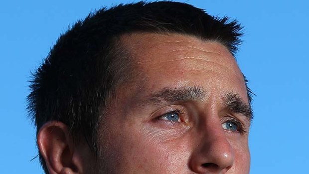 Under pressure ... Mitchell Pearce of the Blues.