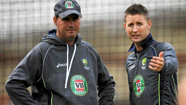 Long term view: Mickey Arthur with Michael Clarke.