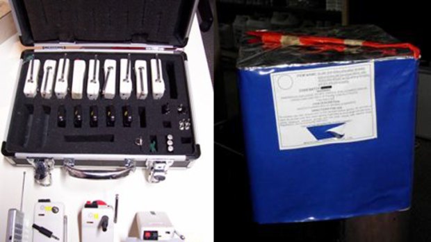 No time to run ... Police have released images of some of the stolen fireworks and equipment.