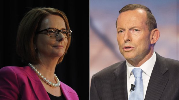 Weighing up the options: Julia Gillard and Tony Abbott.