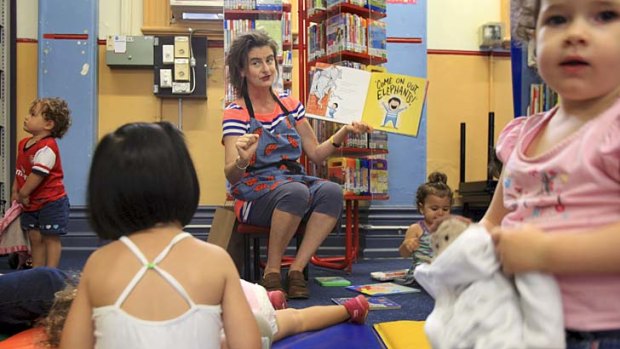 Story time: Beth Koorey at a book reading.