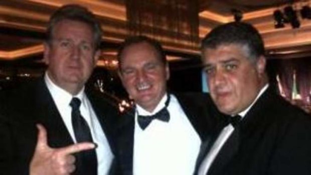 Barry O'Farrell with Nick Di Girolamo, right, at the Italian Chamber of Commerce Business Awards Gala Dinner.