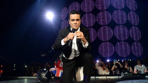 Robbie Williams performs in Brisbane.
