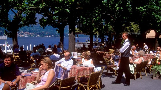 Lakeside cafe at Bellagio on Lake Como.