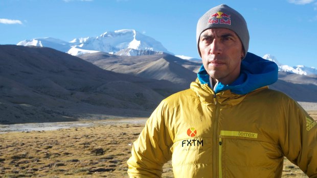 Valery Rozov seen during the FXTMbasejump project at Mount Cho Oyu, Himalayas in October 2016.