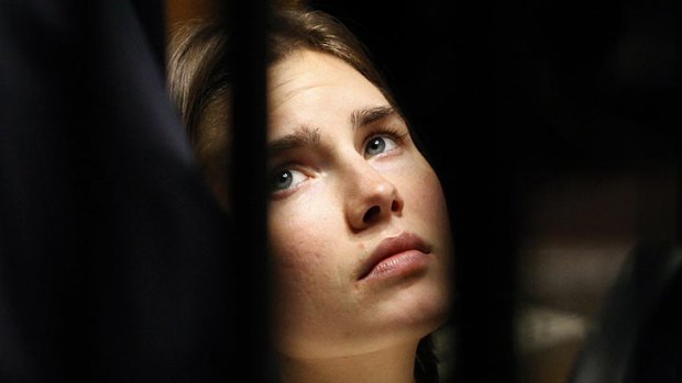 Not laughing now ... Amanda Knox is said to be terrified.