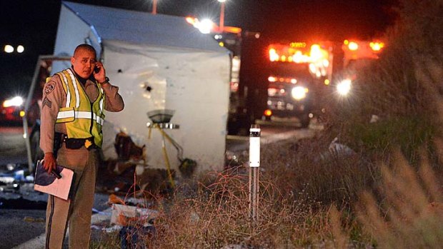 Both sides of the highway remained closed ... at least eight people confirmed dead.