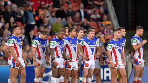 Cellar dwellers: The Newcastle Knights.