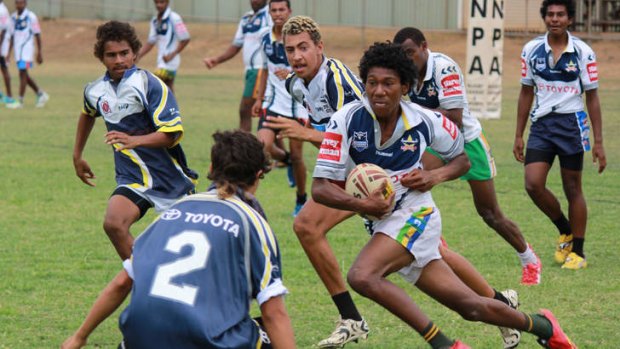 Local teams hit out in the Torres Strait Cup at Ken Brown Oval on Thursday Island.