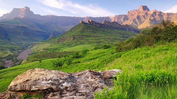 Rugged frontier ... the Drakensberg Mountains in Royal Natal National Park.
