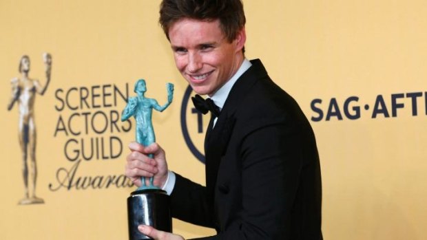 Eddie Redmayne beat out Michael Keaton to win for his role as Stephen Hawking in <i>The Theory of Everything</i>.