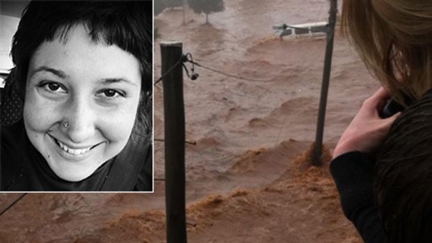 Hannah Reardon-Smith, inset, and caught in the deadly flash flood in Toowoomba last week.