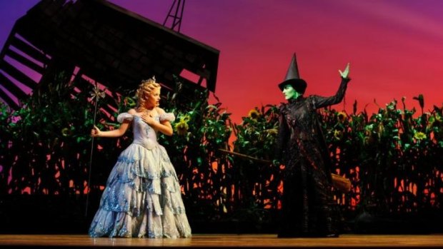 Jemma Rix and Lucy Durack in Wicked, the musical.