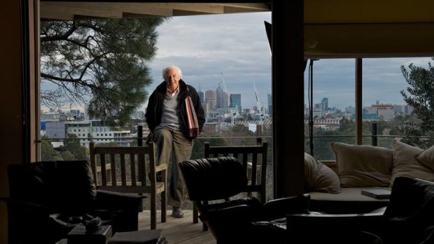 Peter McIntyre at his home on the Yarra.