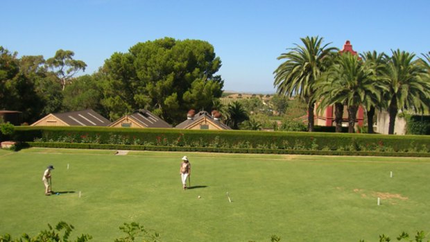 Chateau Tanunda's croquet lawn ... a little piece of Blighty to remind us of colonial rule.