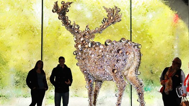 <i>PixCell-Red Deer</i> by Kohei Nawa was moved away from the NGV's Waterwall after it overheated.