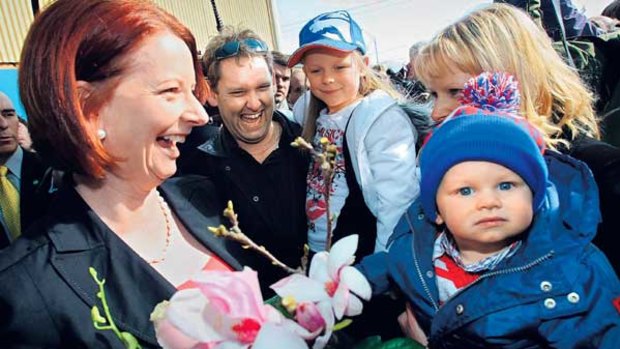 Prime Minister Julia Gillard after voting at Seabrook Primary School in Melbourne’s western suburbs.