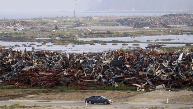 A coastal area in northern Japan still devastated by the March tsunami.
