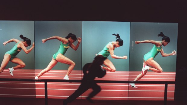The Cathy Freeman interactive exhibit at the Scienceworks museum pits the public against the Australian runner.