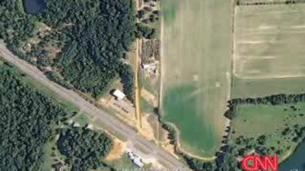Along the red dirt road ... A Google satellite image of Dykes' property, where a boy is being held in an underground bunker.