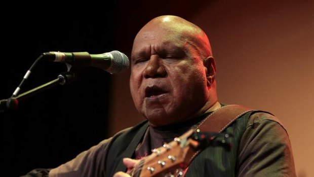Archie Roach performing at the Folk Festival.
