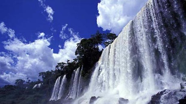 The spectacular Iguazu Falls straddle the border with Brazil.