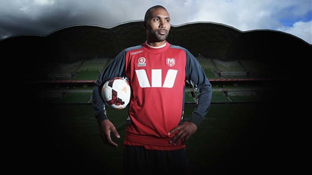 Melbourne Heart FC marquee signing Orlando Engelaar at AAMI Park on August 20.