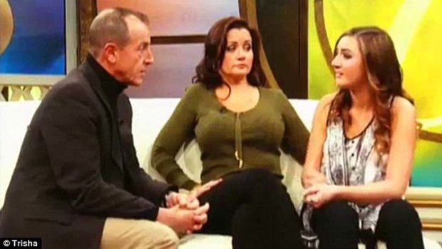 Ashley Horn, with father, Michael Lohan on the Trisha show.