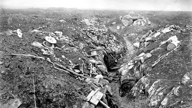 ''God knows that it was hell'': A German trench at Pozieres captured by the Australians in August 1916.