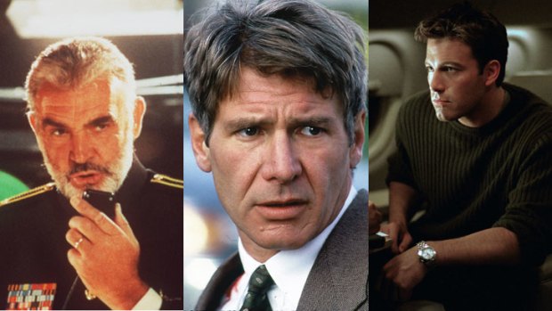 Above: Sean Connery, Harrison Ford and Ben Affleck have all starred in blockbuster adaptations of books by Tom Clancy.