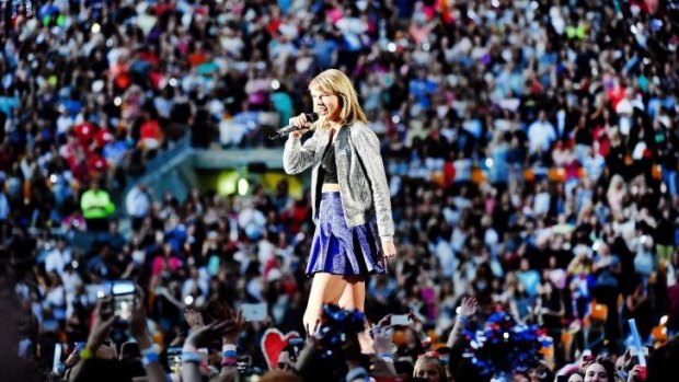 Taylor Swift at a US concert for her <i>1989</i> World Tour.