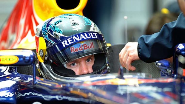 The eyes have it: Sebastian Vettel has made a serious start to the season, taking pole position for the Australian Grand Prix.