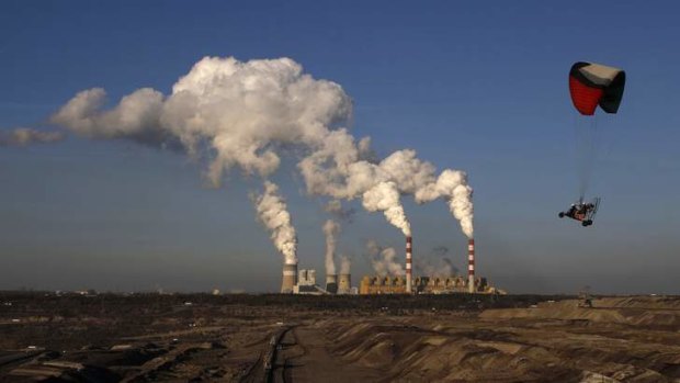 Belchatow coalmine and power station in central Poland, the biggest coal-fired power station in Europe.