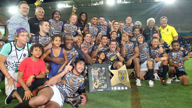 The victorious Indigenous All Stars team.