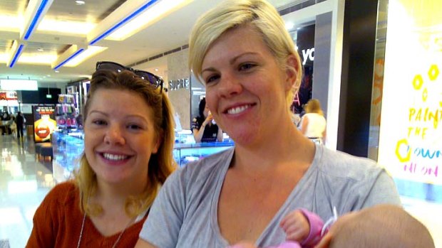Jen (left) and Rebecca Wincerspheidt say the introduction of paid parking at Westfield Chermside would deter them from shopping there.