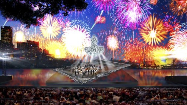 An artist's impression of La Traviata on Sydney Harbour. Don't expect to see the show here on Albert Park Lake, though; it doesn't travel.