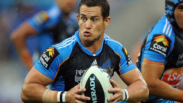 Gold Coast Titans lock Ashley Harrison.