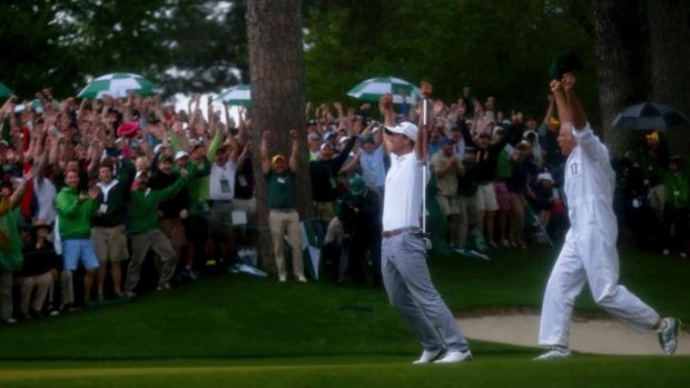 Australian Adam Scott after claiming the 2013 Masters Tournament at Augusta National Golf Club.
