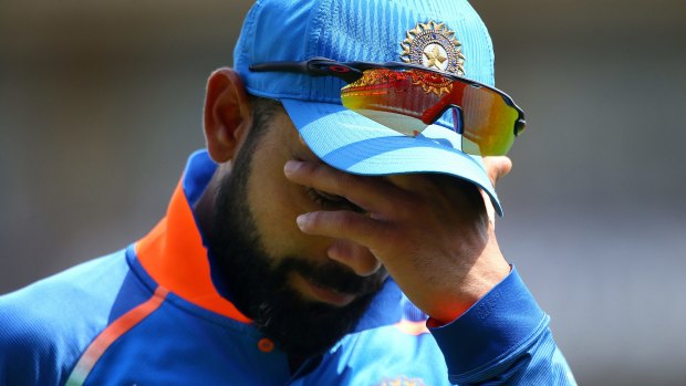 Heart broken: Virat Kohli of India looks on dejected during the ICC Champions Trophy Final.
