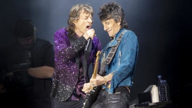Already here: Mick Jagger and Ronnie Wood have been spotted in Australia after performing across Europe, seen here in Denmark.