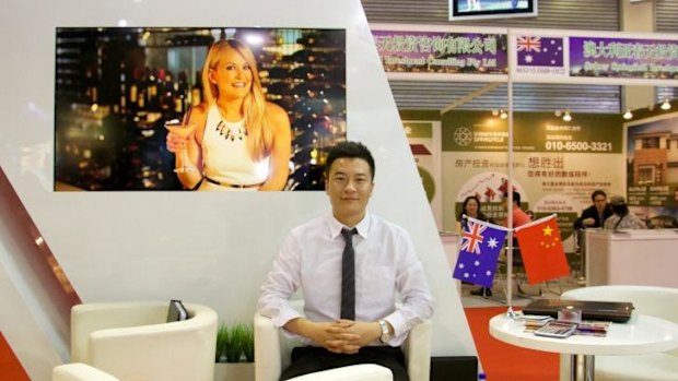 Money to be made in Australia: Wang Peng at a property expo in Beijing.